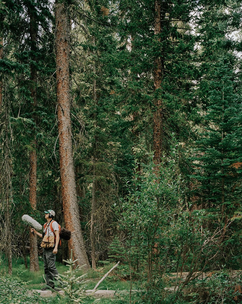 Picture of Jacob recording in Rocky Mountain National Park